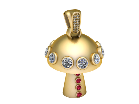 Mushroom Pendant 3D Print Model