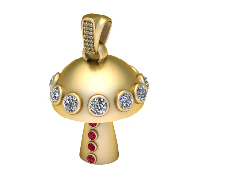 Mushroom Pendant 3D Print Model
