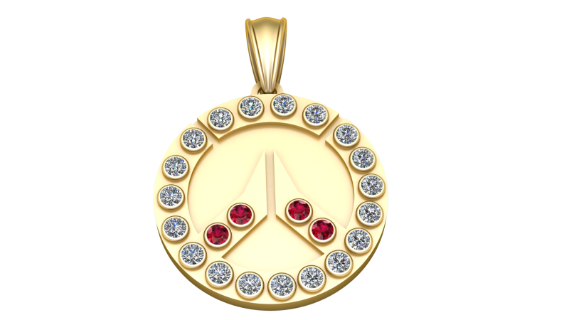 Peace Symbol Pendant Modelo de Impressão 3D .c4d .max .obj .3ds .fbx .stl .blend