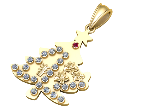Christmas Tree Pendant 3D Print Model