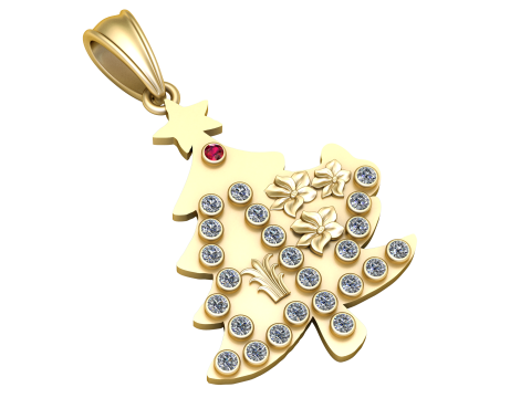 Christmas Tree Pendant 3D Print Model
