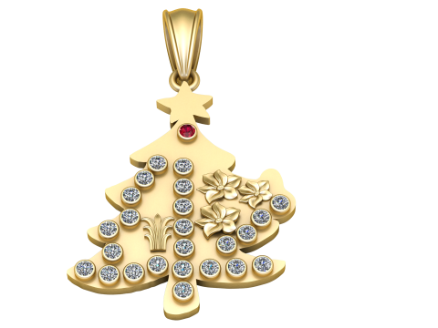 Christmas Tree Pendant 3D Print Model