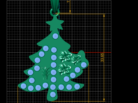 Christmas Tree Pendant 3D Print Model