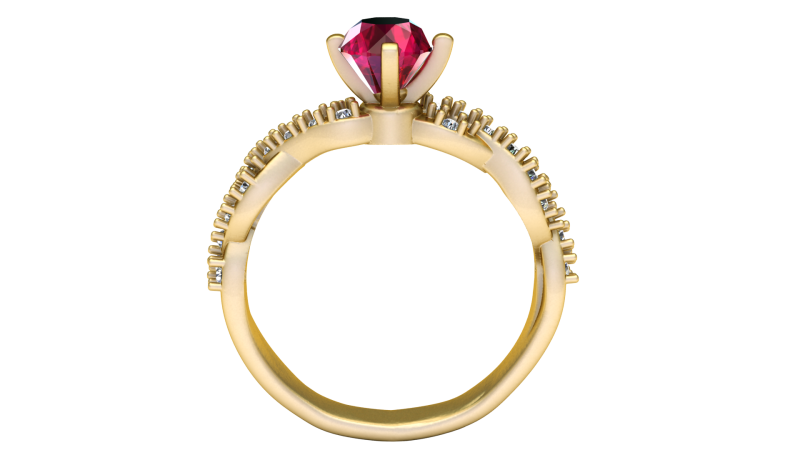 Ruby Engagement Ring Model do druku 3D .c4d .max .obj .3ds .fbx .stl .blend