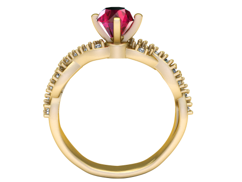Ruby Engagement Ring 3D Print Model
