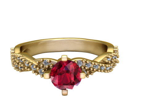 Ruby Engagement Ring Model do druku 3D
