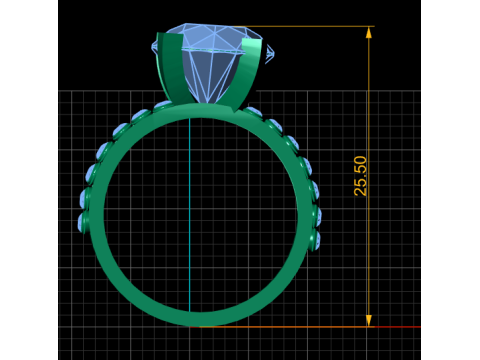 Double Band Ruby Ring 3D Baskı Modeli