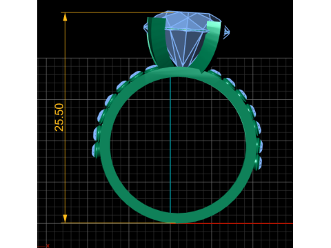 Double Band Ruby Ring 3D Baskı Modeli