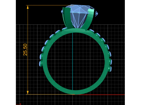 Double Band Ruby Ring 3D Print Model