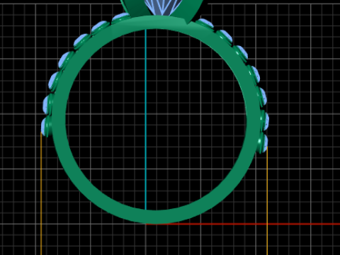 Double Band Ruby Ring 3D Baskı Modeli