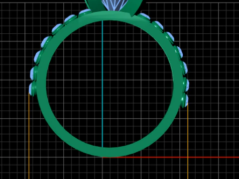 Double Band Ruby Ring 3D Print Model