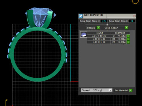 Double Band Ruby Ring 3D Print Model