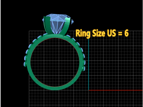 Double Band Ruby Ring 3D Print Model