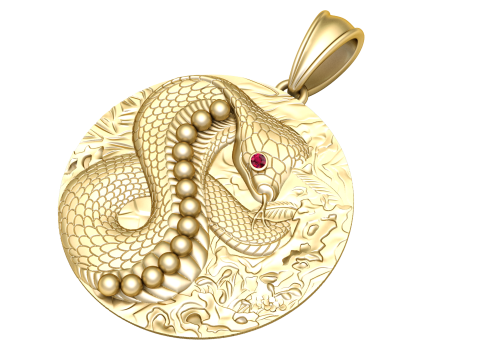 Cobra Snake Pendant 3D Print Model