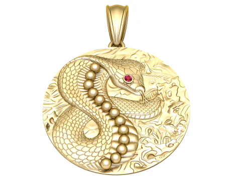 Cobra Snake Pendant 3D Print Model