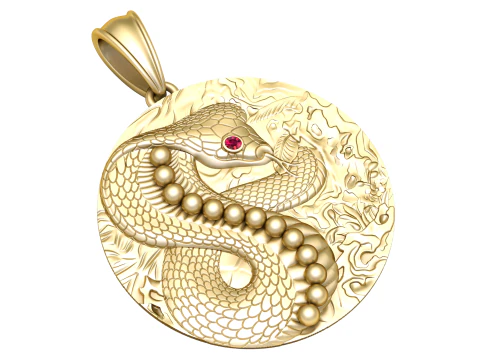 Cobra Snake Pendant 3D Print Model