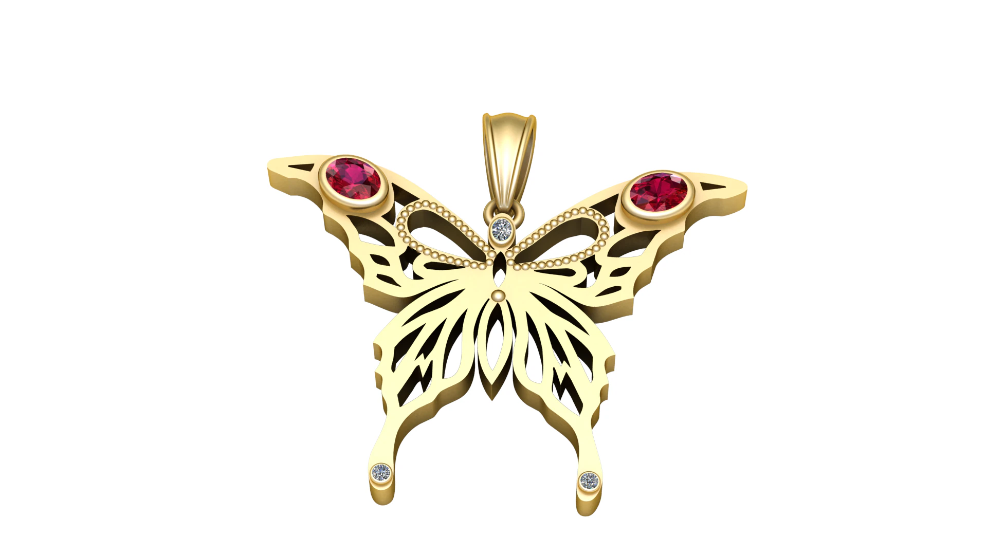 Elegant Gold Pendant 3D Print Model .c4d .max .obj .3ds .fbx .stl .blend 
