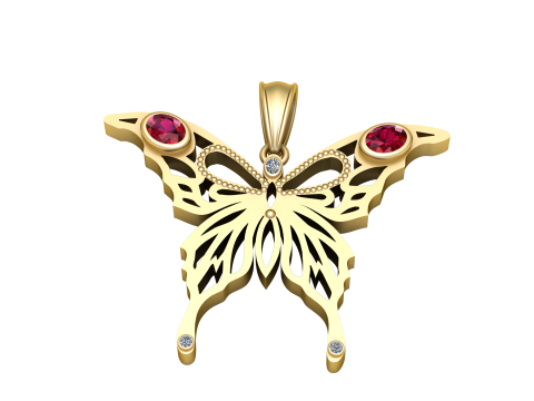 Elegant Gold Pendant Modello di stampa 3D