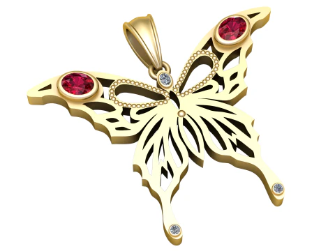 Elegant Gold Pendant 3D Print Model