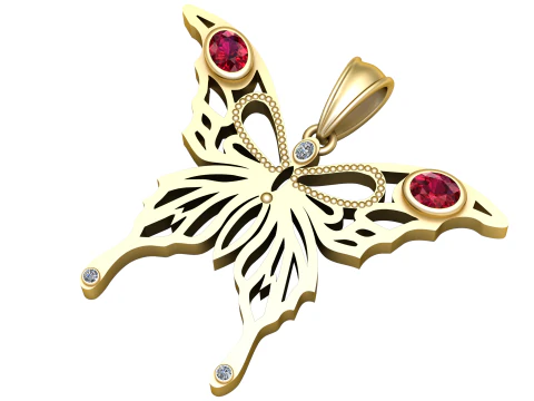 Elegant Gold Pendant 3D Print Model