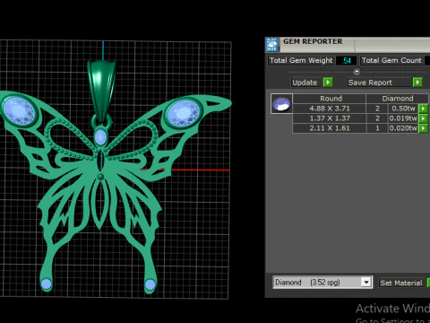 Elegant Gold Pendant 3D Print Model