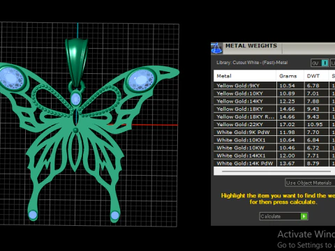 Elegant Gold Pendant 3D Print Model