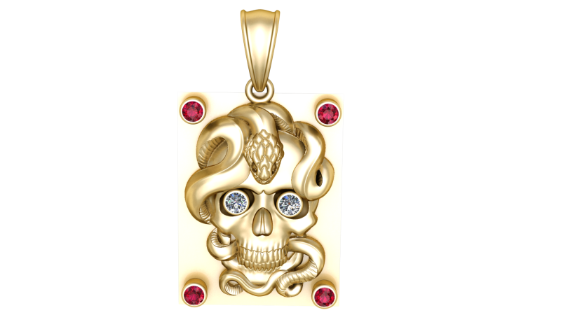 Skull pendant Modelo de Impressão 3D .c4d .max .obj .3ds .fbx .stl .blend