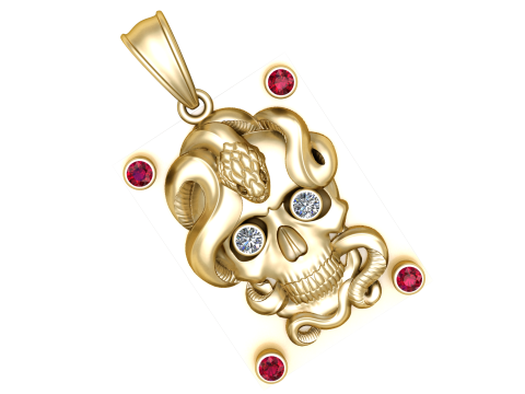 Skull pendant Modelo de Impressão 3D