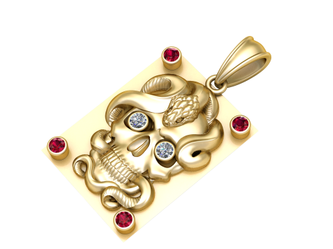 Skull pendant Modelo de Impressão 3D