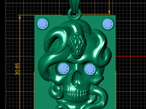 Skull pendant Modelo de Impressão 3D