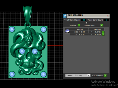 Skull pendant Modelo de Impressão 3D