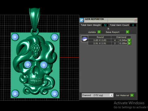 Skull pendant 3D Print Model