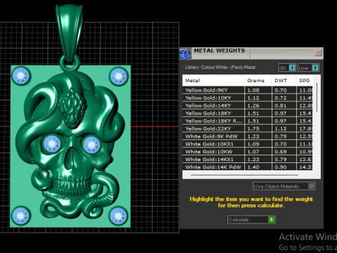 Skull pendant Modelo de Impressão 3D