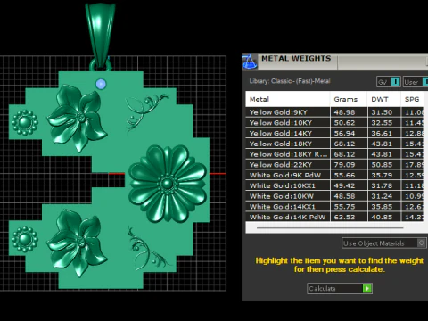 Geometric Floral Pendant 3D Print Model
