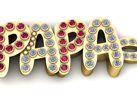 PAPA Name Pendant 3D Print Model