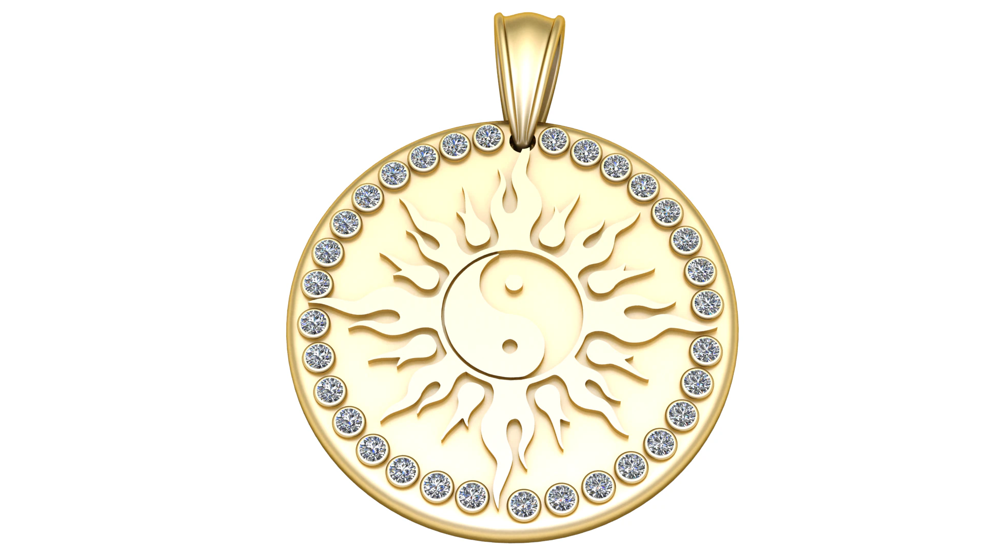 Balance and Harmony Pendant 3D Print Model .c4d .max .obj .3ds .fbx .stl .blend 