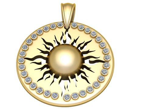 Sunburst Pendant 3D Print Model