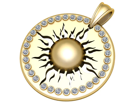 Sunburst Pendant 3D Print Model