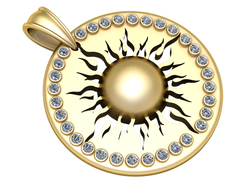 Sunburst Pendant 3Dプリントモデル