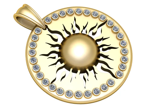 Sunburst Pendant 3D Print Model