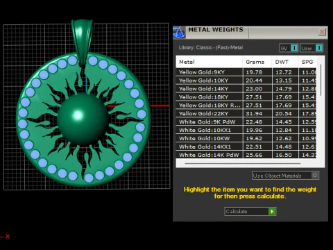 Sunburst Pendant 3D Print Model