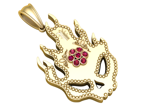 Designer Gold Pendant 3D 打印模型