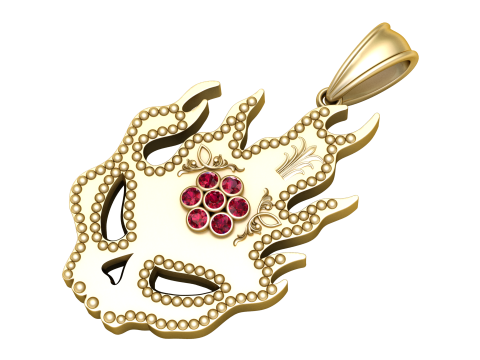 Designer Gold Pendant 3D 打印模型