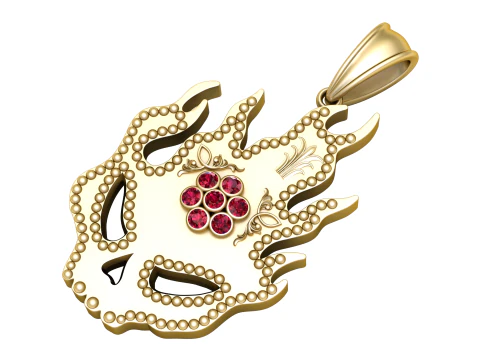 Designer Gold Pendant 3D Print Model