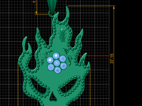 Designer Gold Pendant 3D Print Model