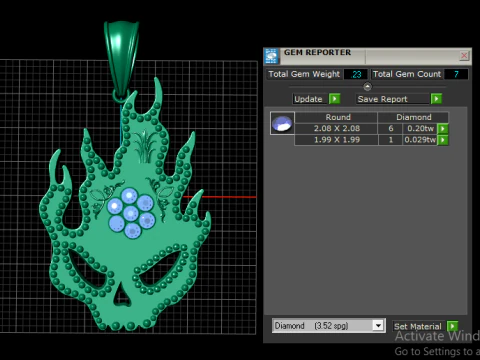 Designer Gold Pendant 3D Print Model