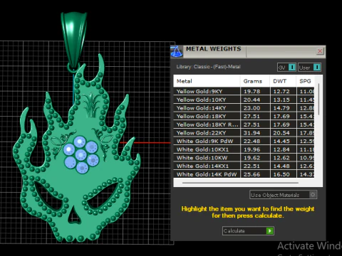 Designer Gold Pendant 3D Print Model