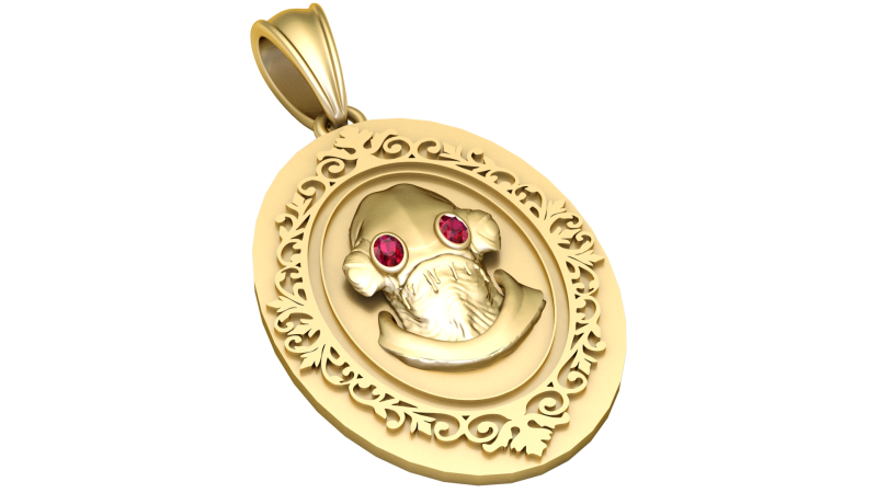 Artistic Gold Pendant 3D Druckmodell .c4d .max .obj .3ds .fbx .stl .blend