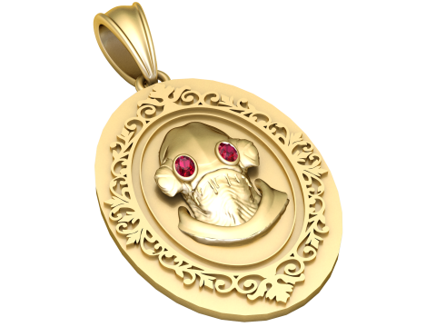 Artistic Gold Pendant 3D प्रिंट मॉडल