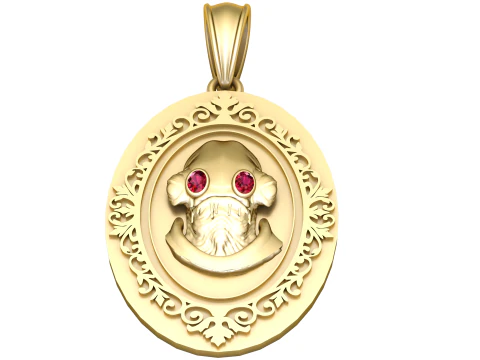 Artistic Gold Pendant 3D Print Model